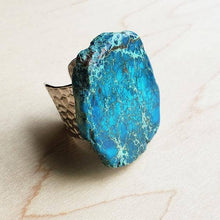 Load image into Gallery viewer, Blue Regalite Slab Ring = (Courage &amp; Wisdom)
